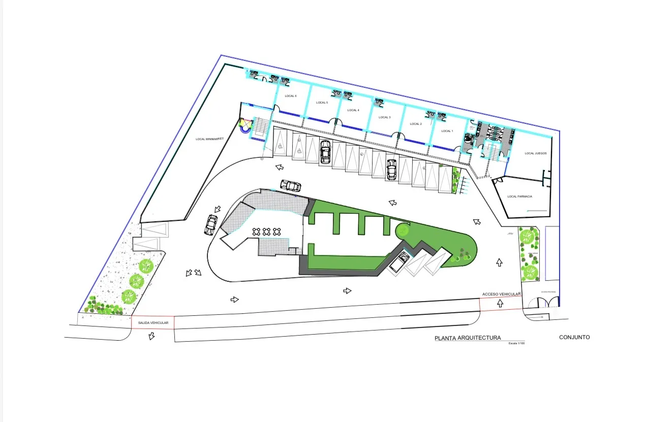 Masterplan del boulevard con distribución de los 24 locales